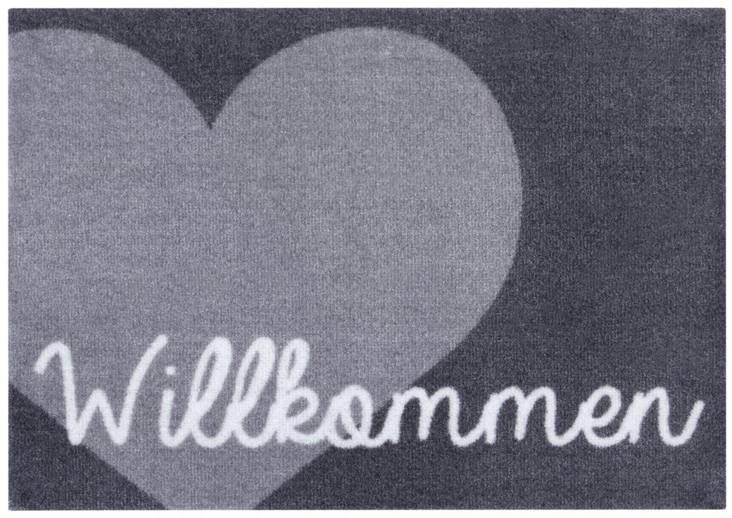 HANSE Home Fußmatte »Willkommen Herz«, rechteckig, Herz Motiv, mit Spruch, günstig online kaufen