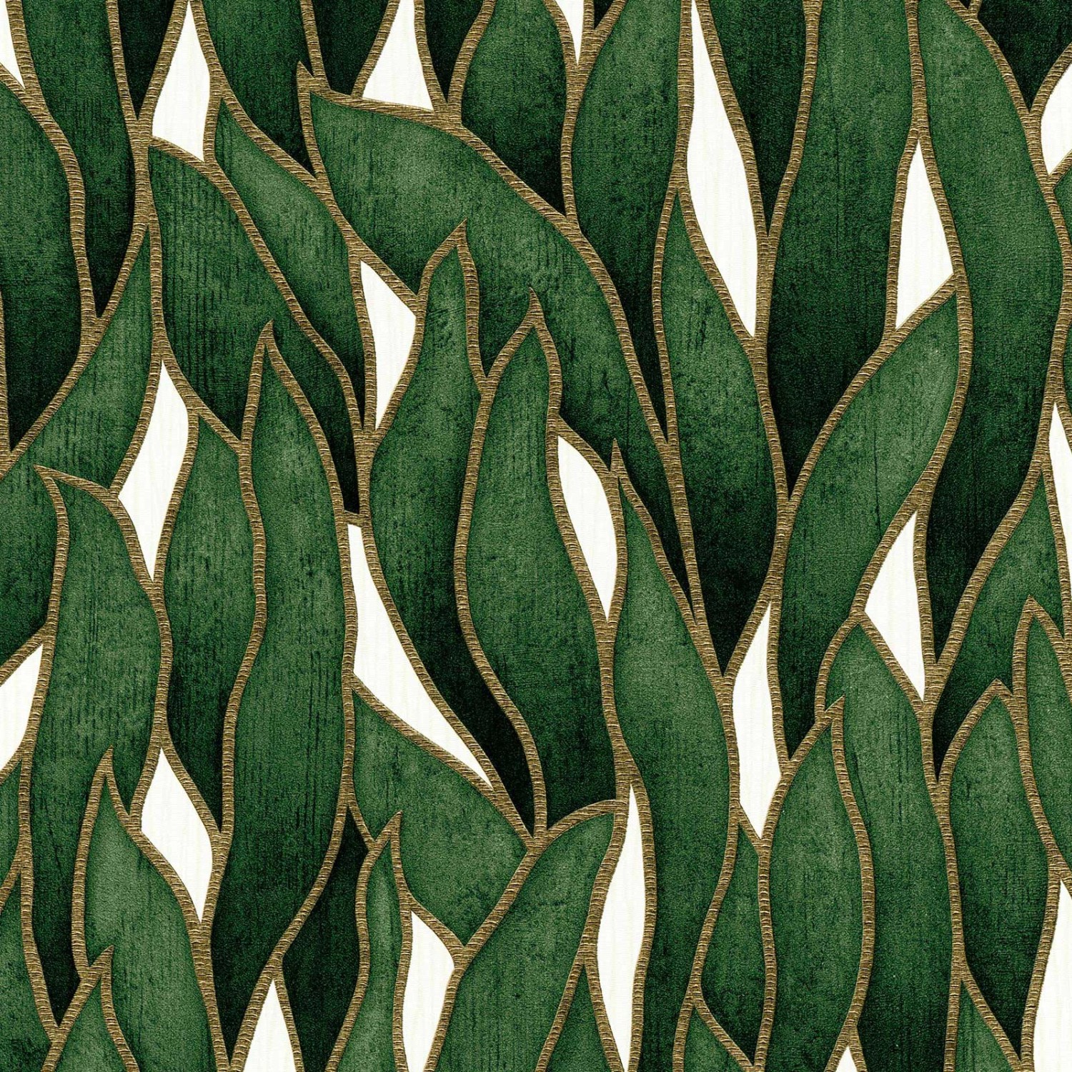 Bricoflor Tapete in Grün mit Blätter Muster Moderne Vliestapete mit Blätter günstig online kaufen