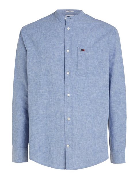 Tommy Jeans Langarmhemd TJM REG MAO LINEN BLEND SHIRT in melierter Optik günstig online kaufen