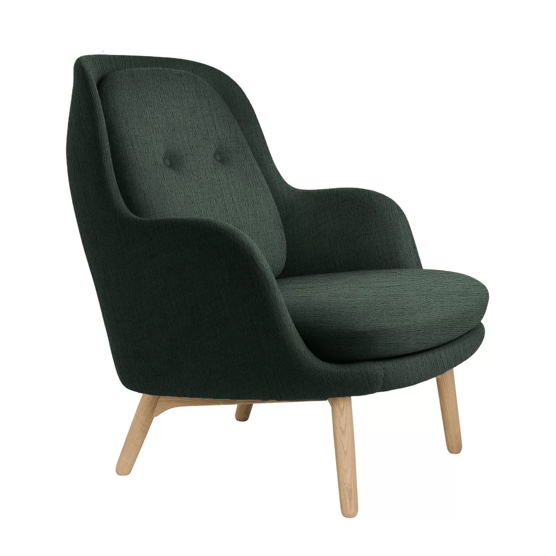 Fritz Hansen - Fri™ JH5 Sessel mit Eichengestell - dunkelgrün/Stoff Christi günstig online kaufen
