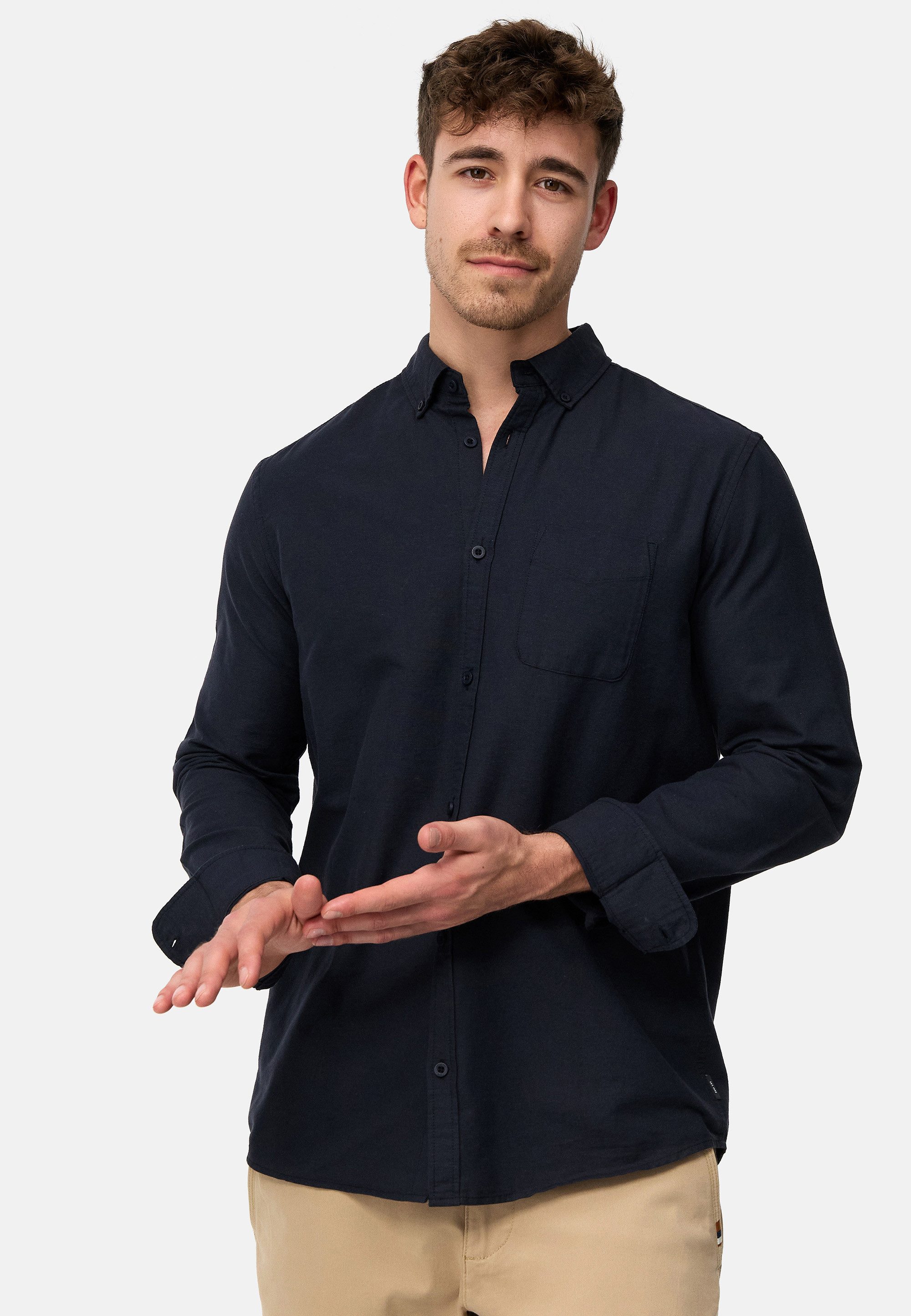 Indicode Langarmhemd Kepner mit Button-Down-Kragen und günstig online kaufen