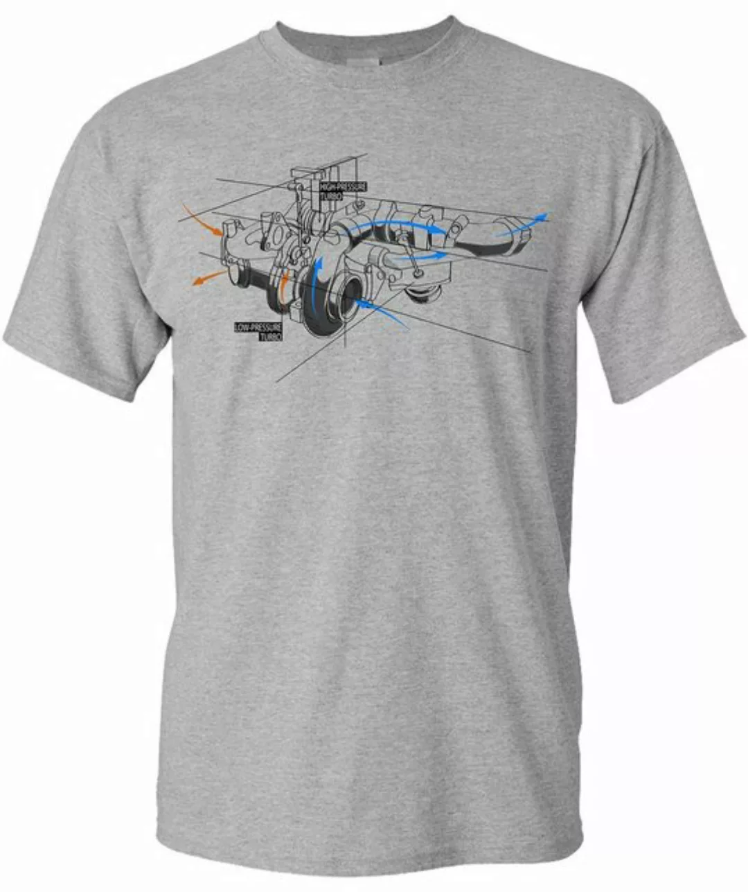 Baddery Print-Shirt Auto T-Shirt : Turbolader Skizze - Motorsport Tuning Au günstig online kaufen