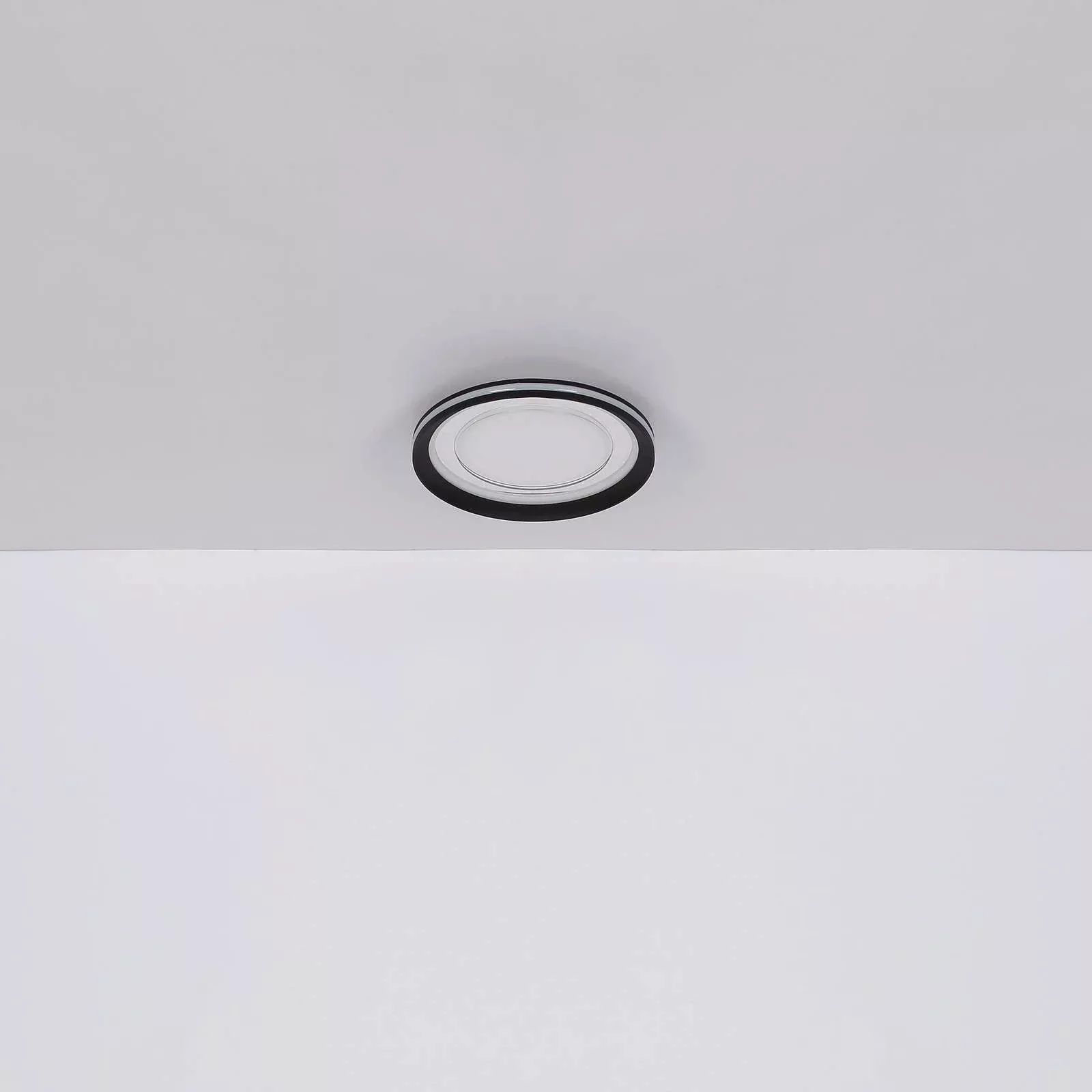 Globo LED-Deckenleuchte Clarino Schwarz Weiß Ø 30 cm günstig online kaufen