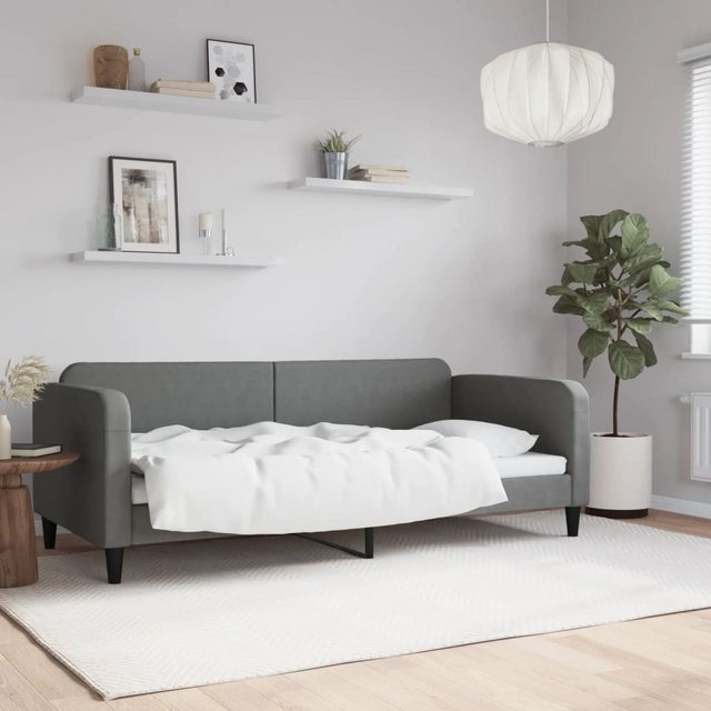 vidaXL Gästebett Tagesbett Dunkelgrau 90x200 cm Stoff Gästebett Gästecouch günstig online kaufen