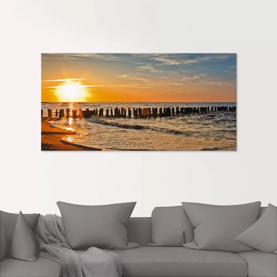 Artland Glasbild »Schöner Sonnenuntergang am Strand«, Strand, (1 St.), in v günstig online kaufen