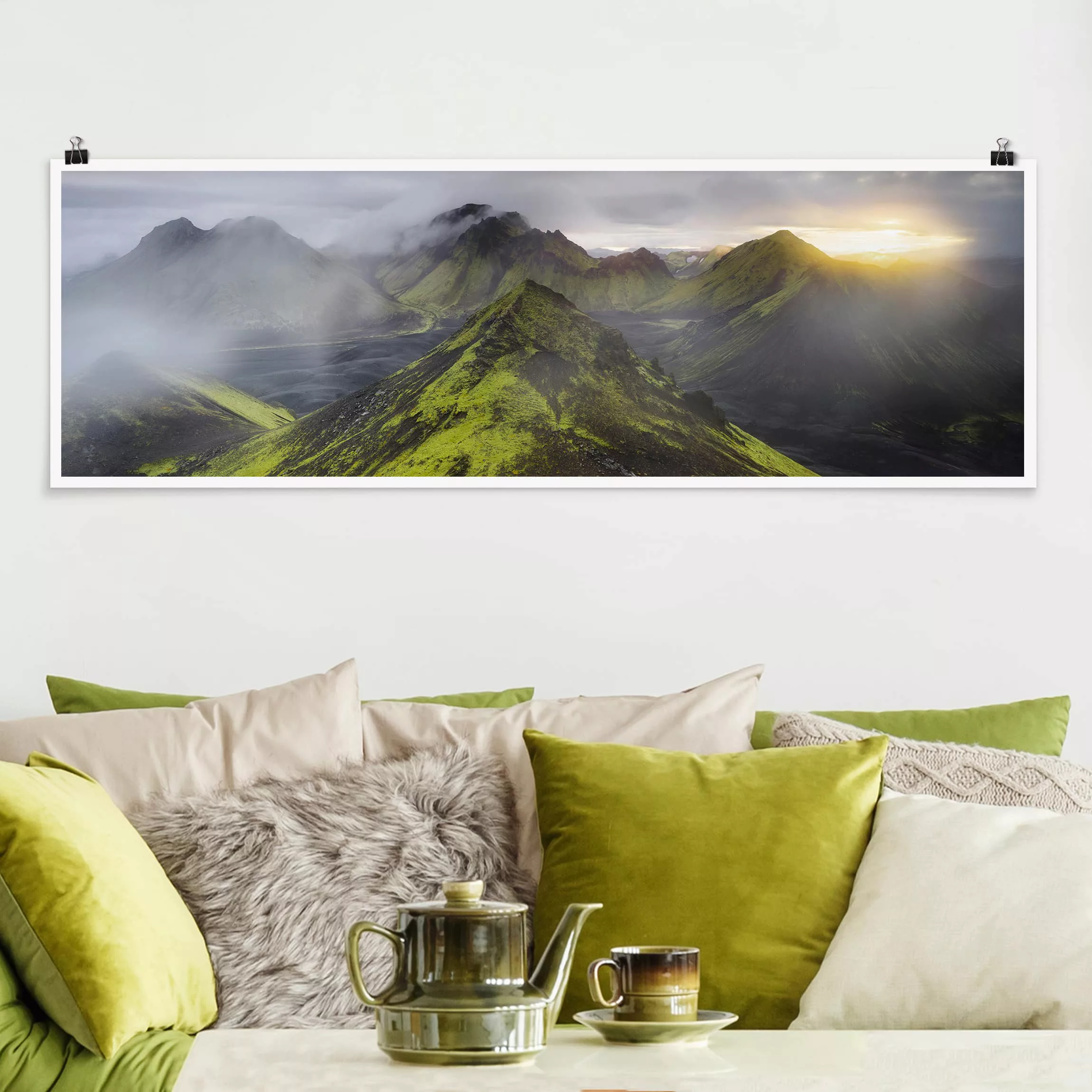 Panorama Poster Natur & Landschaft Storkonufell im Sonnenaufgang günstig online kaufen
