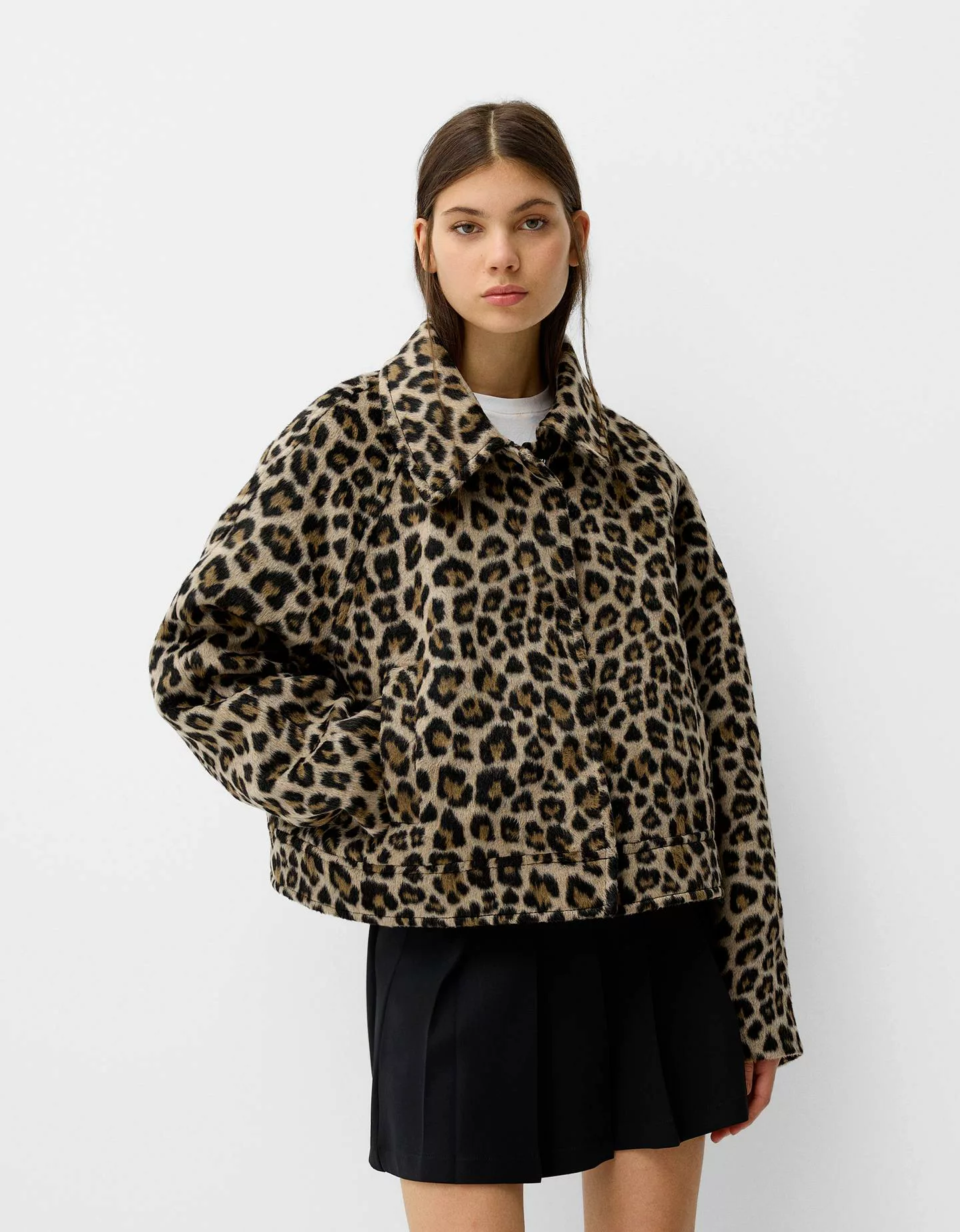 Bershka Jacke Mit Animalprint Damen Xs Sandfarbe günstig online kaufen