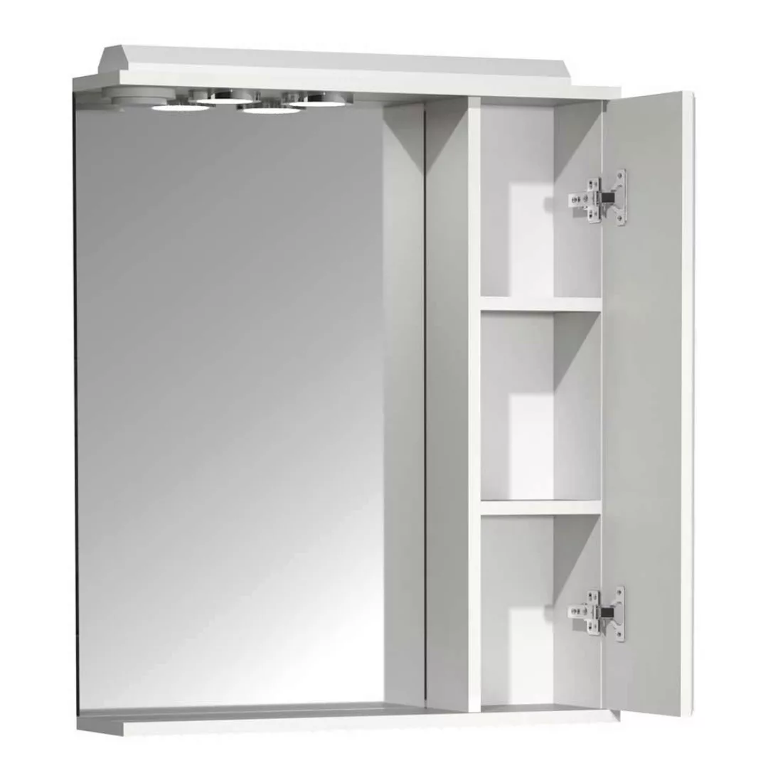 Badezimmer Spiegelschrank Landhaus in Weiß LED Beleuchtung günstig online kaufen