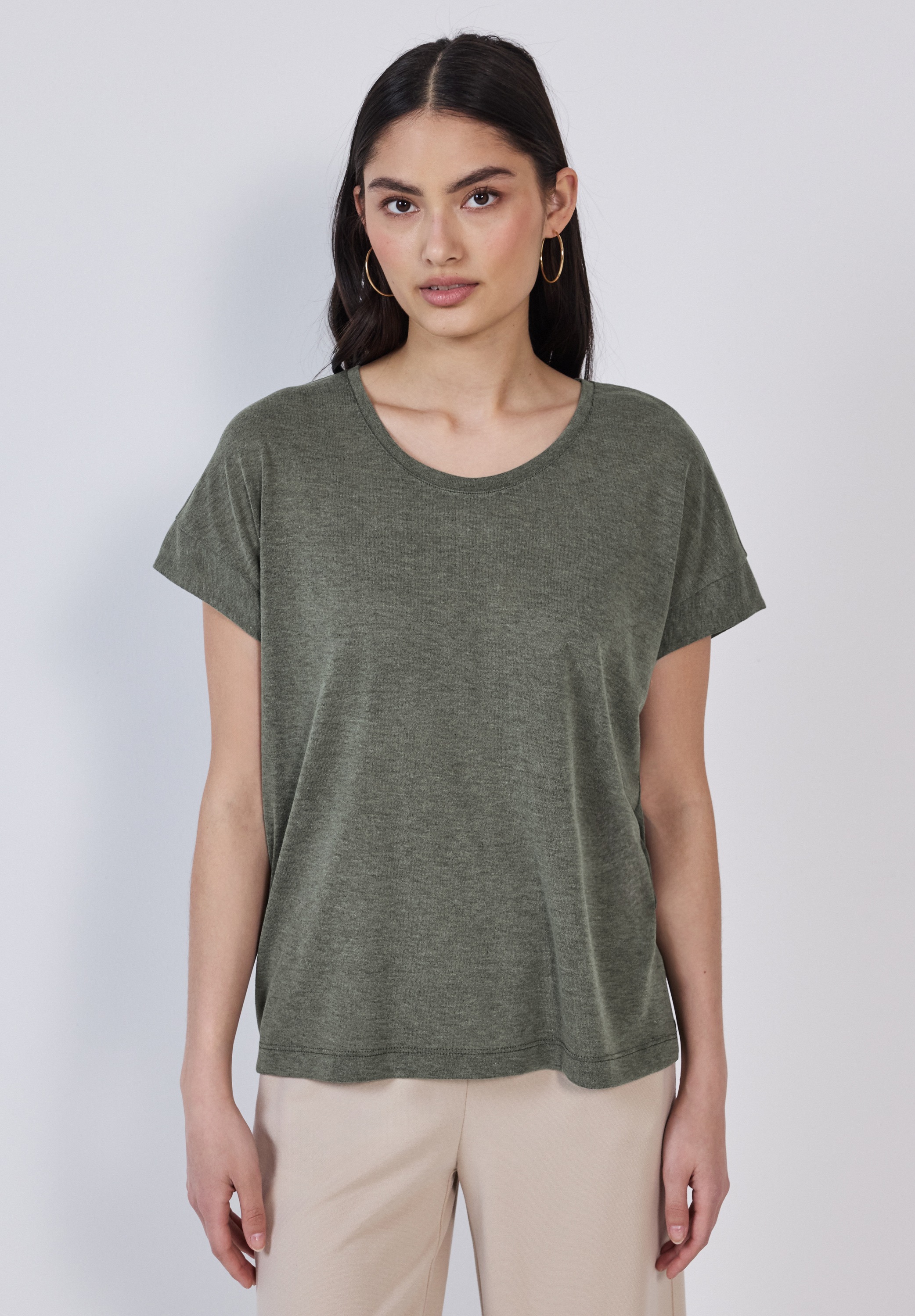 STREET ONE STUDIO T-Shirt, aus softem Materialmix günstig online kaufen