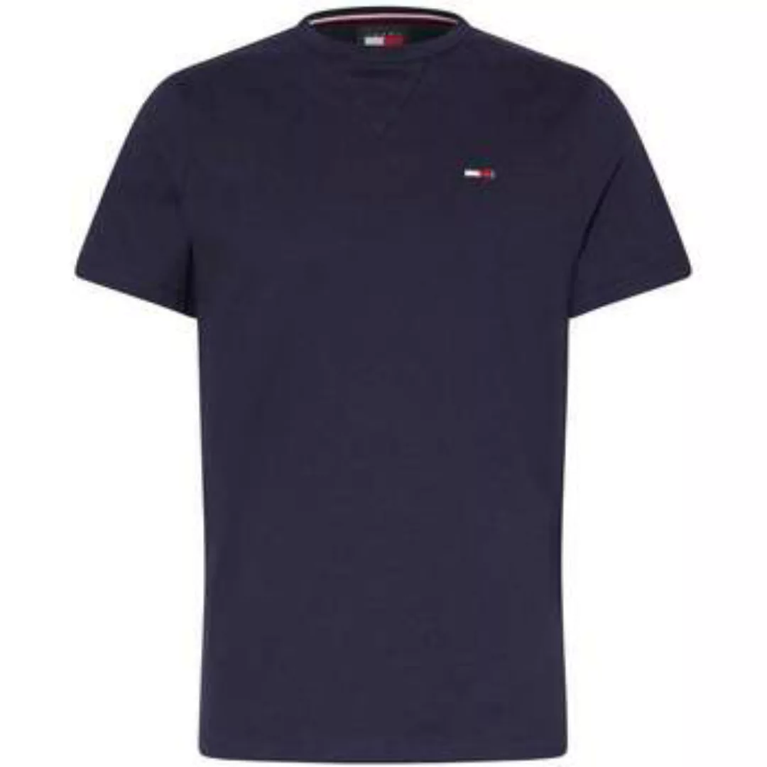 Tommy Jeans  T-Shirts & Poloshirts Slim Rib T-Shirt Dark Night Navy günstig online kaufen