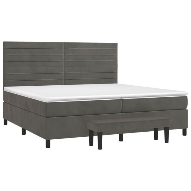 furnicato Bettgestell Boxspringbett mit Matratze Dunkelgrau 200x200 cm Samt günstig online kaufen