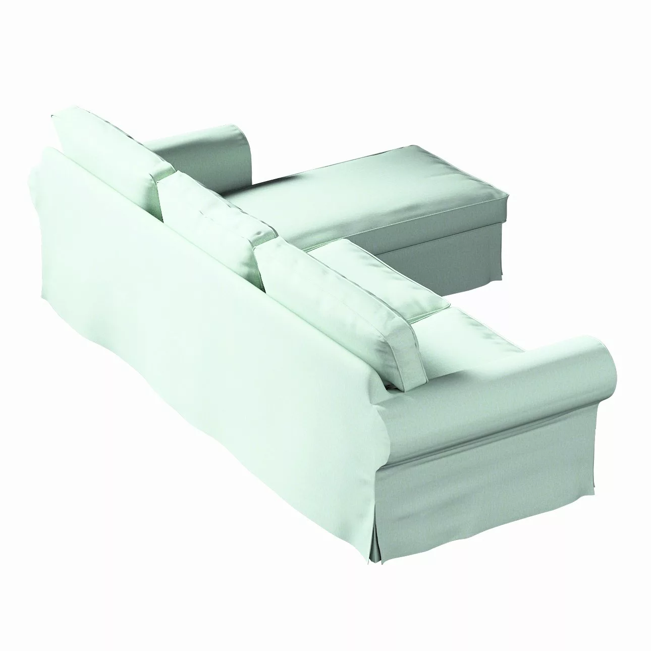Bezug für Ektorp 2-Sitzer Sofa mit Recamiere, pastellblau, Ektorp 2-Sitzer günstig online kaufen