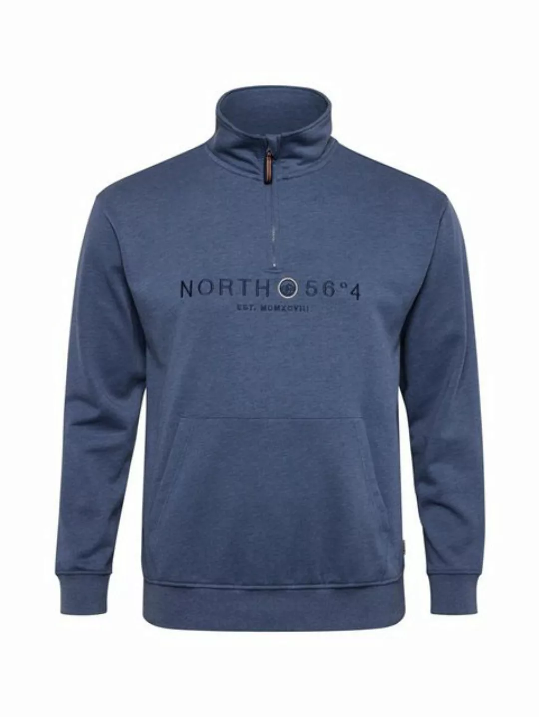 north 56 4 Strickpullover Halpzip Sweatshirt Blau günstig online kaufen