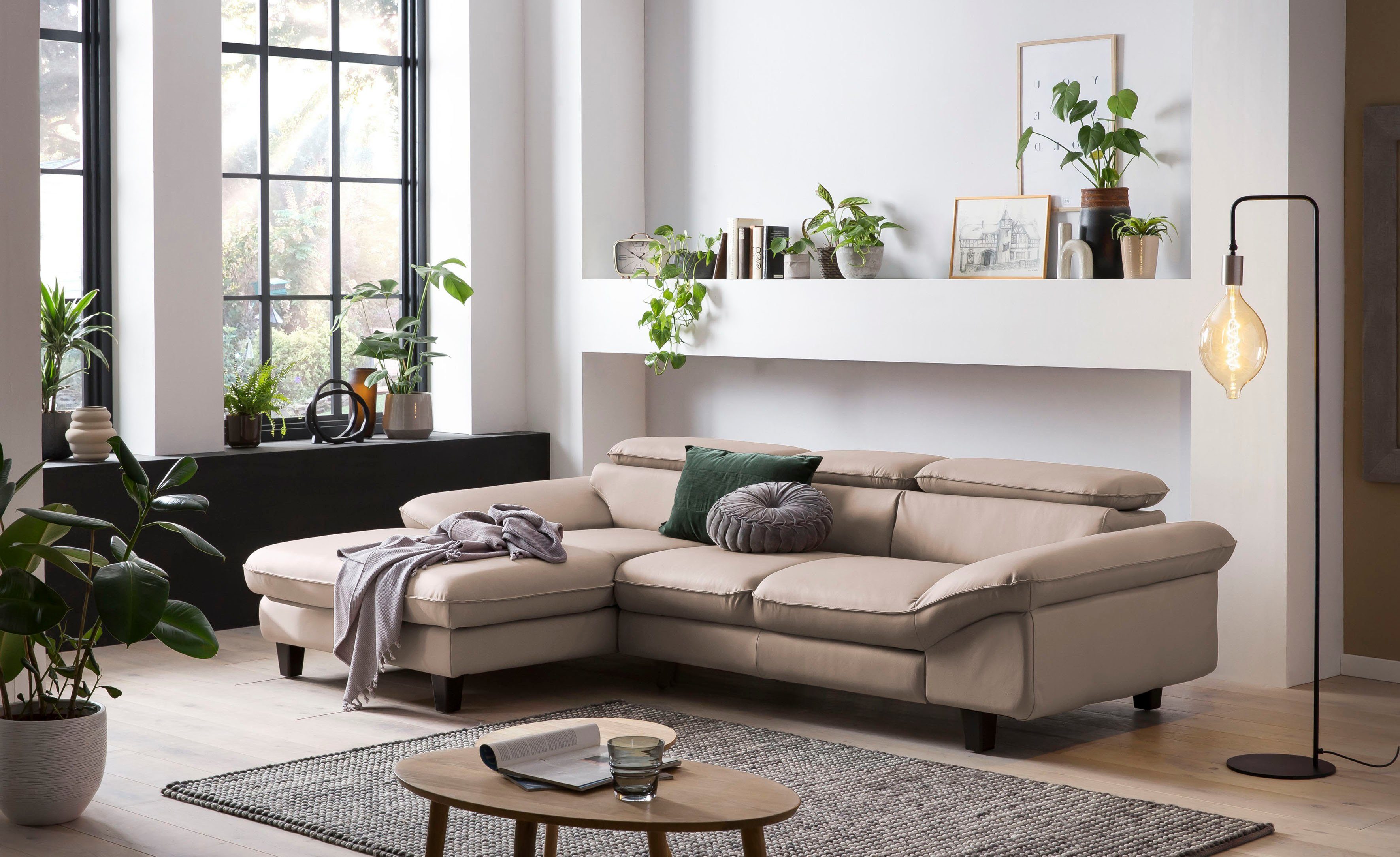 Home affaire Ecksofa "Pilot L-Form", mit Kopfteilverstellung, wahlweise mit günstig online kaufen