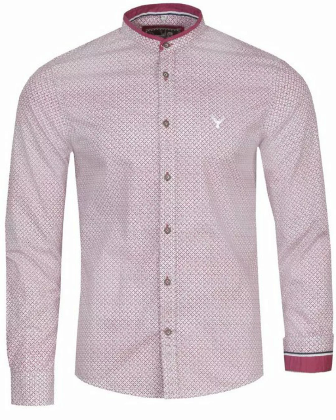 MarJo Trachtenhemd 'Robert' mit Stehkragen 662100, Edelweiß Bordeaux günstig online kaufen
