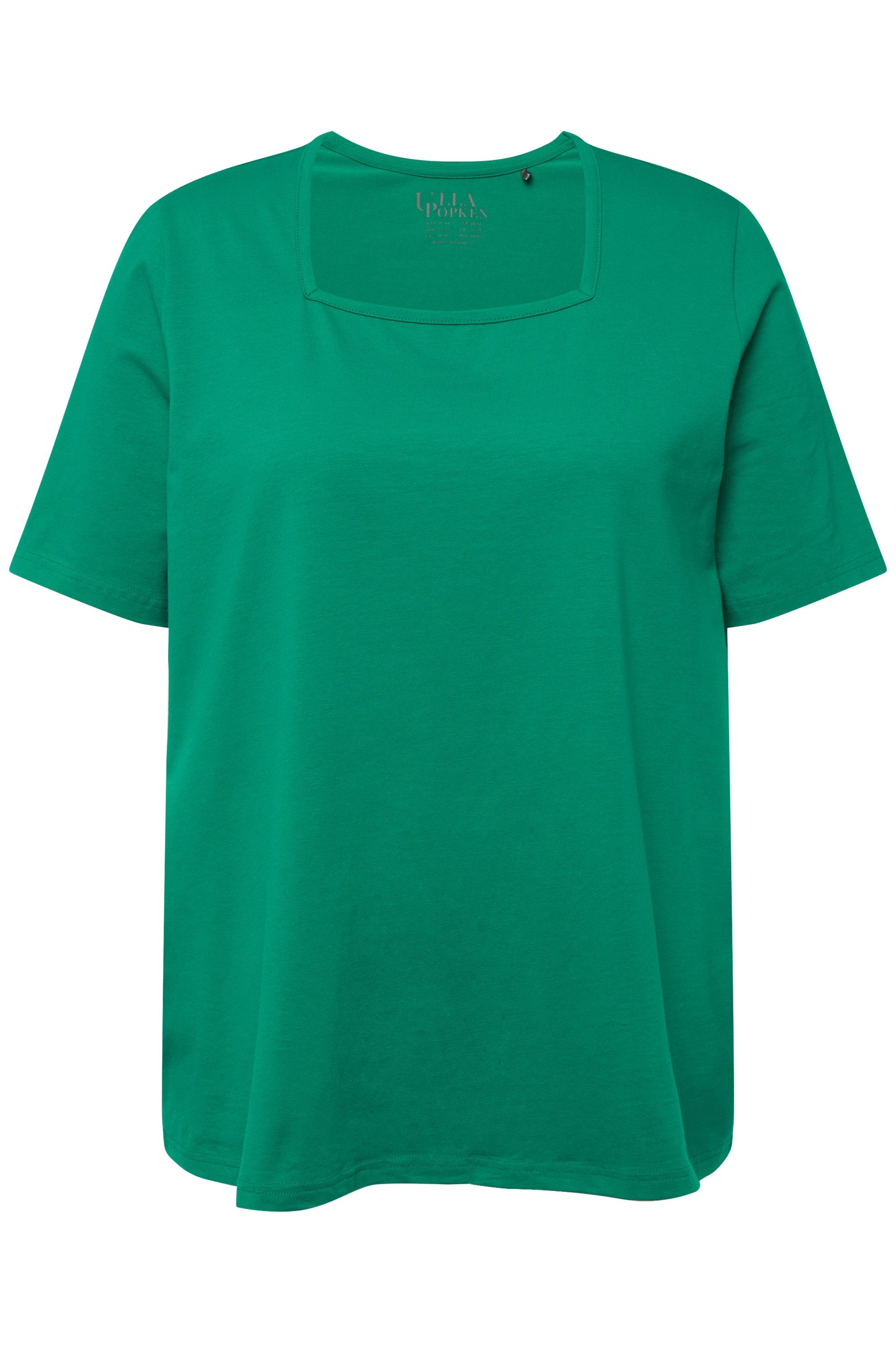 Ulla Popken T-Shirt T-Shirt A-Linie Carré-Ausschnitt günstig online kaufen