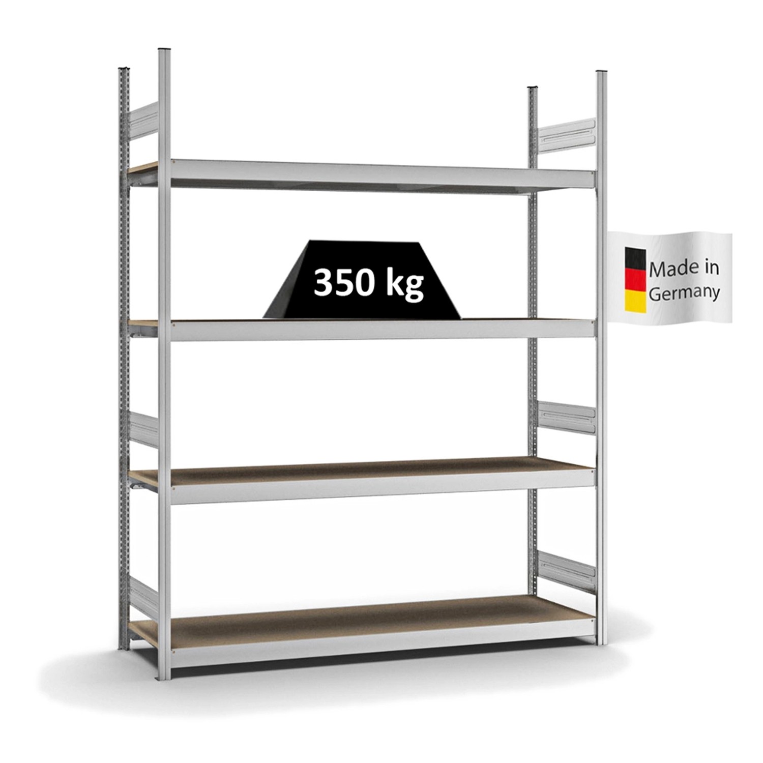 PROREGAL Weitspannregal Stecksystem T-Profil Grundregal HxBxT 250x200x50 cm günstig online kaufen