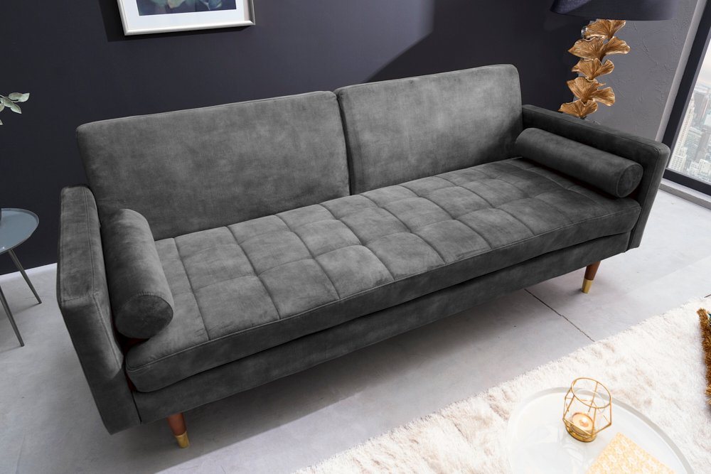 riess-ambiente Schlafsofa COUTURE 200cm grau / braun-gold · 3-Sitzer mit Mi günstig online kaufen