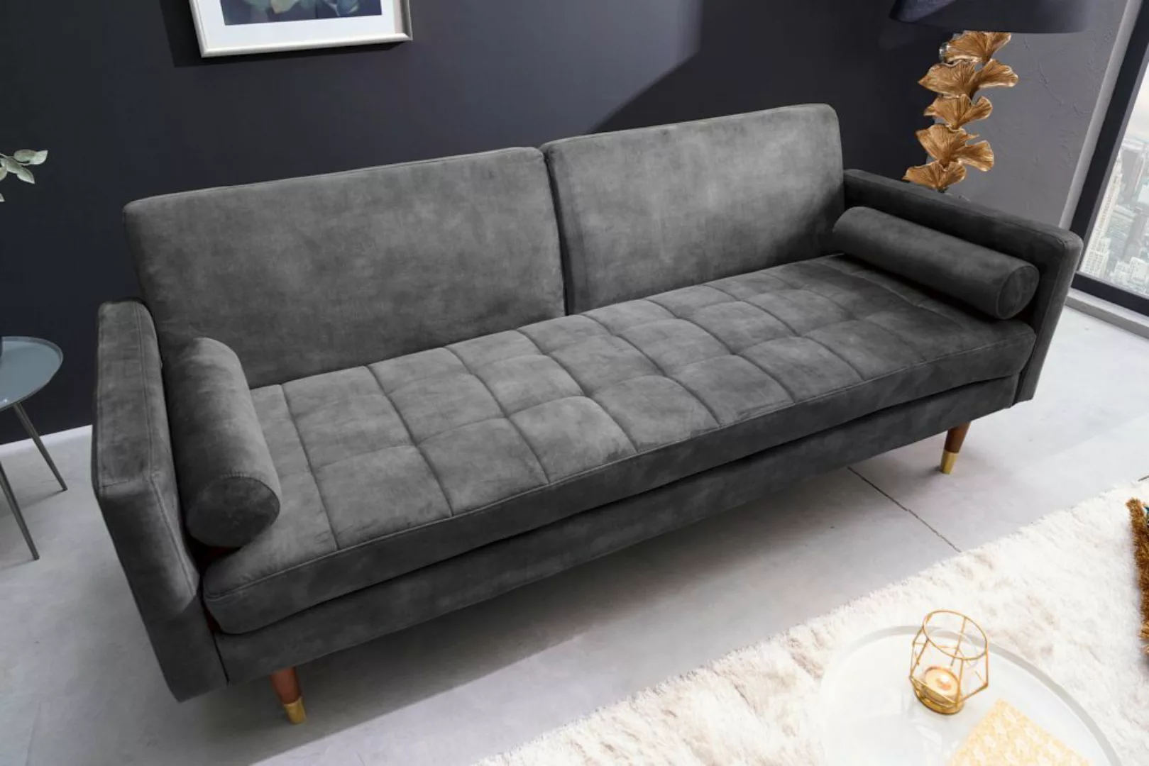 riess-ambiente Schlafsofa COUTURE 196cm grau / braun, Einzelartikel 1 Teile günstig online kaufen