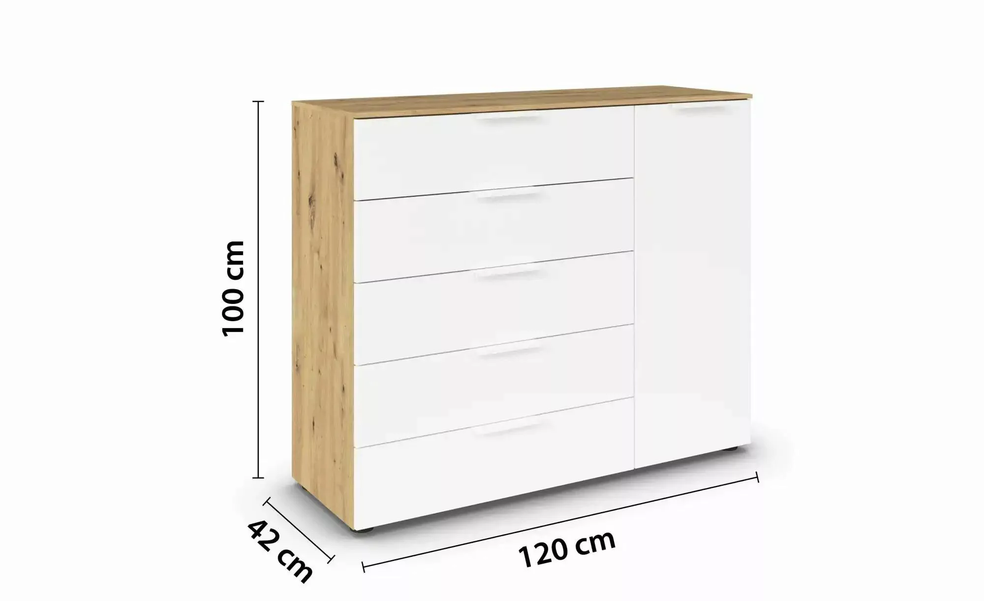 Sideboard ¦ holzfarben ¦ Maße (cm): B: 120 H: 100 Kommoden & Sideboards > S günstig online kaufen