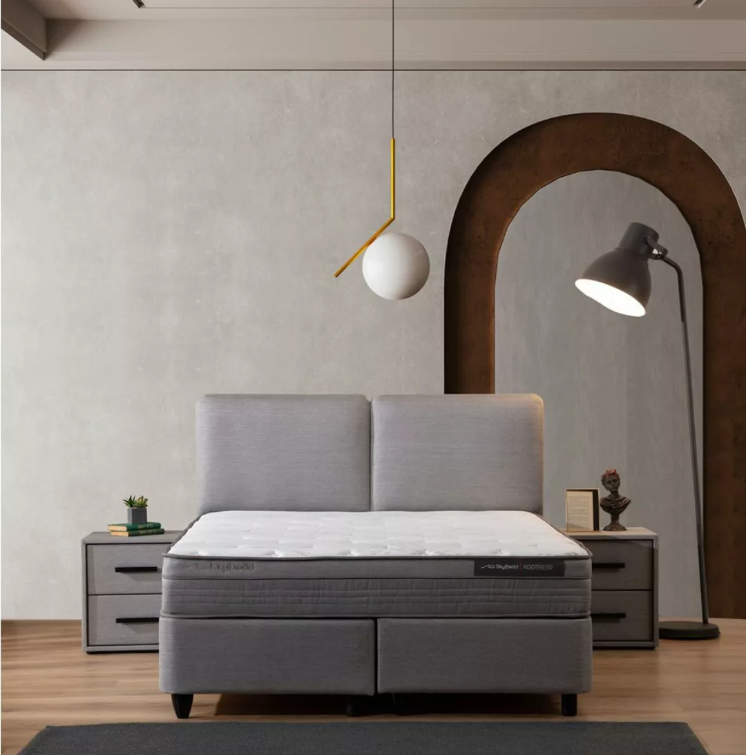 Villa Möbel Polsterbett ROOT (Bett Set, 3-tlg., Bett Set aus Bettkasten, Ko günstig online kaufen