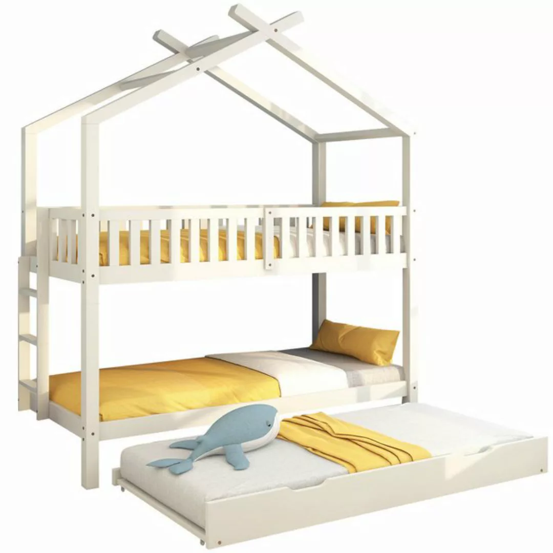 Merax Etagenbett, mit Bettkasten, Hochbett, Kinderbett 90x200cm, Ausziehbet günstig online kaufen