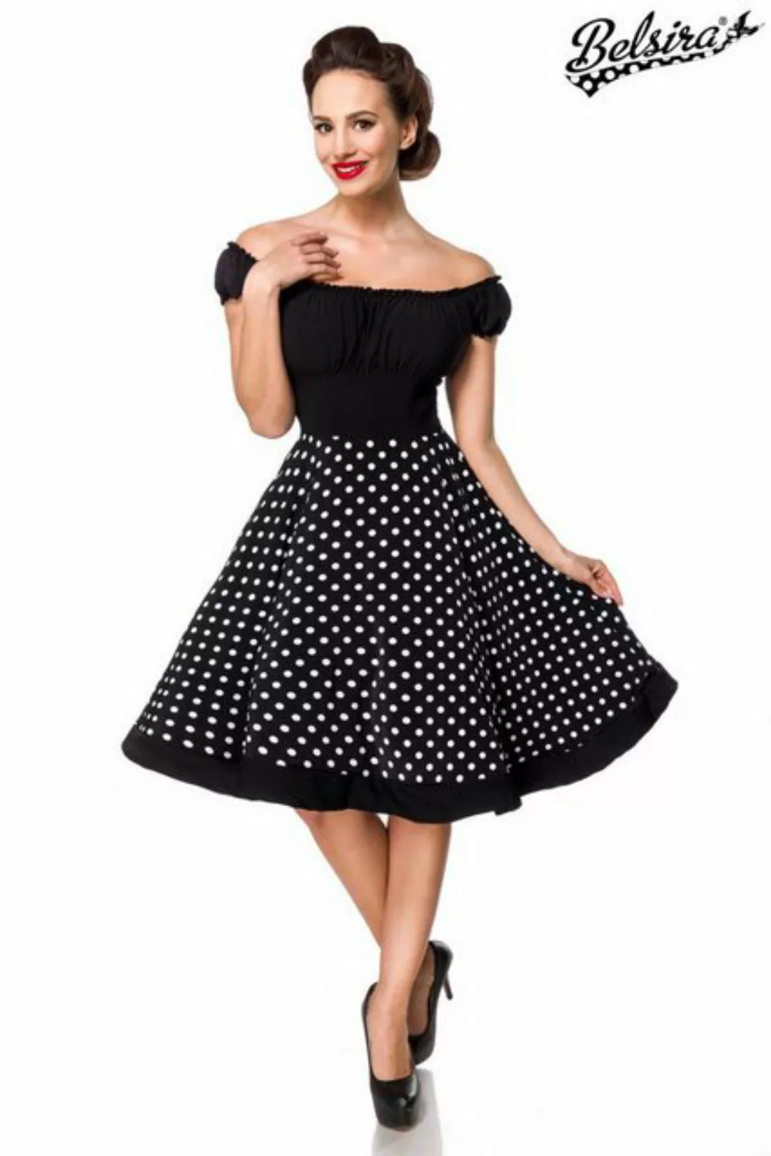 BELSIRA Trachtenkleid Belsira Schulterfreies Swing-Kleid - (2XL,3XL,L,M,S,X günstig online kaufen