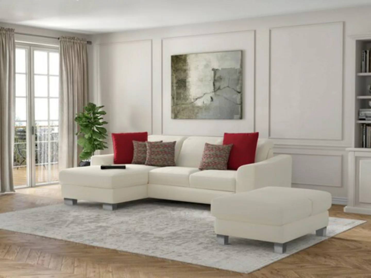 sit&more Ecksofa »Dundee L-Form«, mit Federkern und Edelstahlfüßen, wahlwei günstig online kaufen