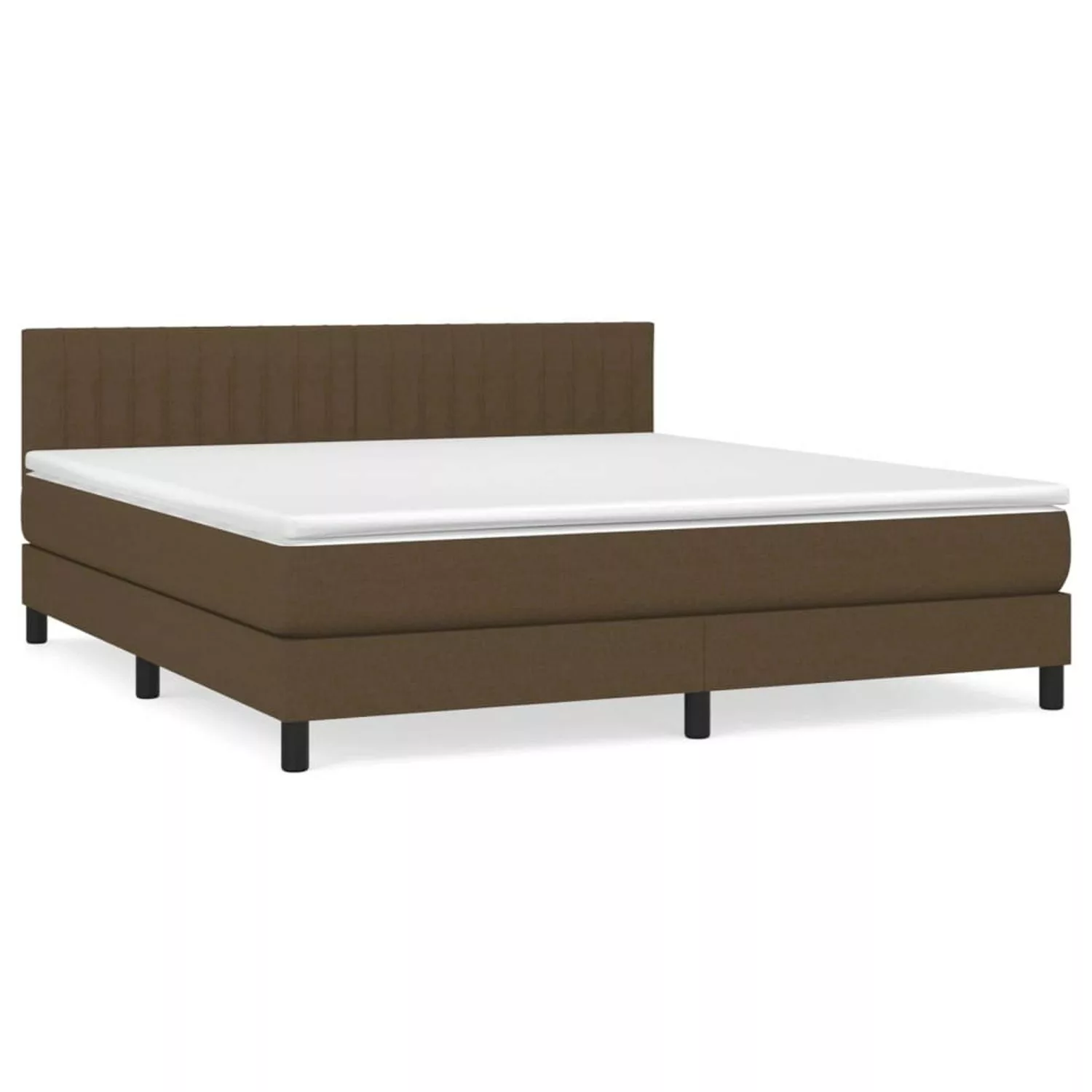 vidaXL Boxspringbett mit Matratze Dunkelbraun 180x200 cm Stoff1468068 günstig online kaufen