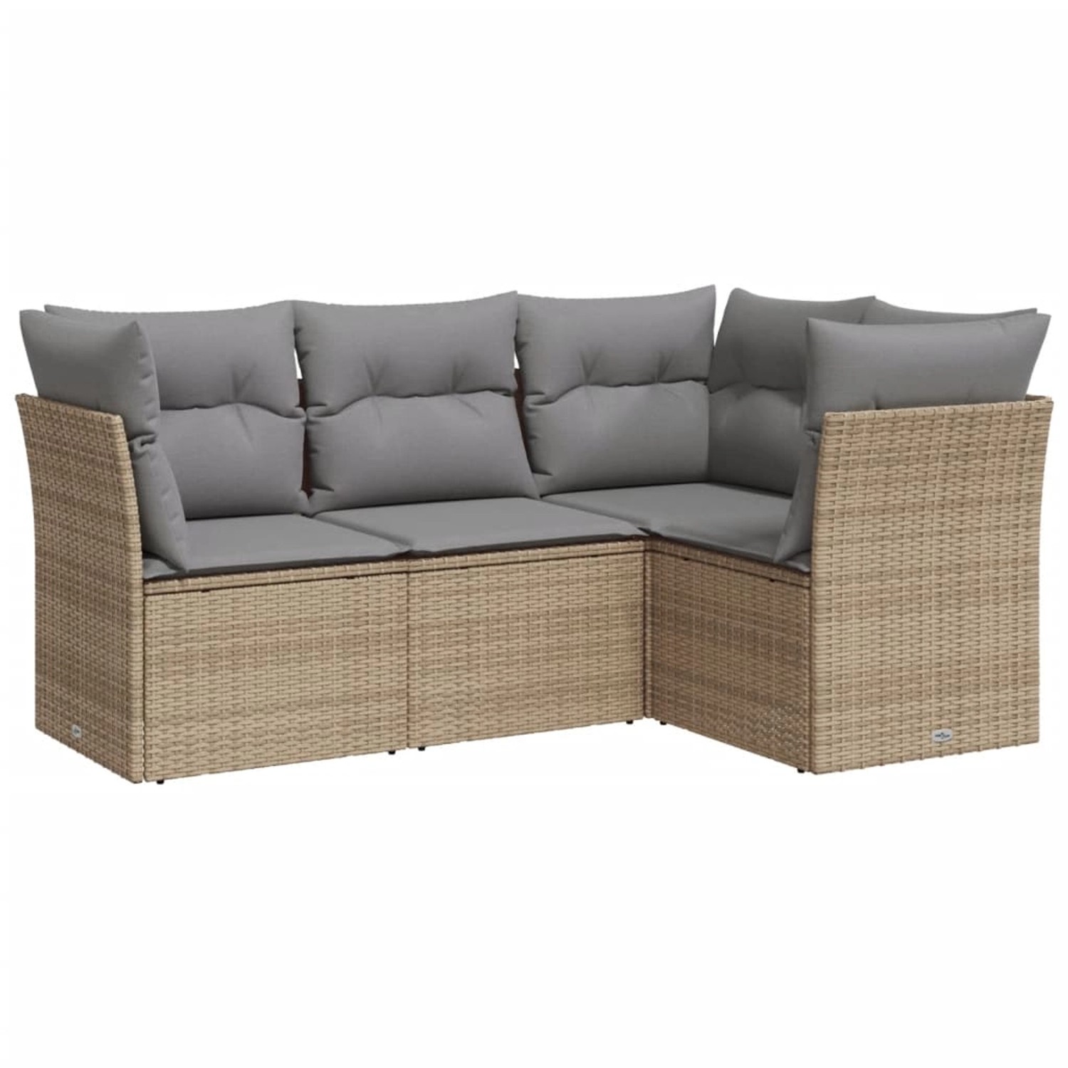 vidaXL 4-tlg Garten-Sofagarnitur mit Kissen Beige Poly Rattan Modell 24 günstig online kaufen