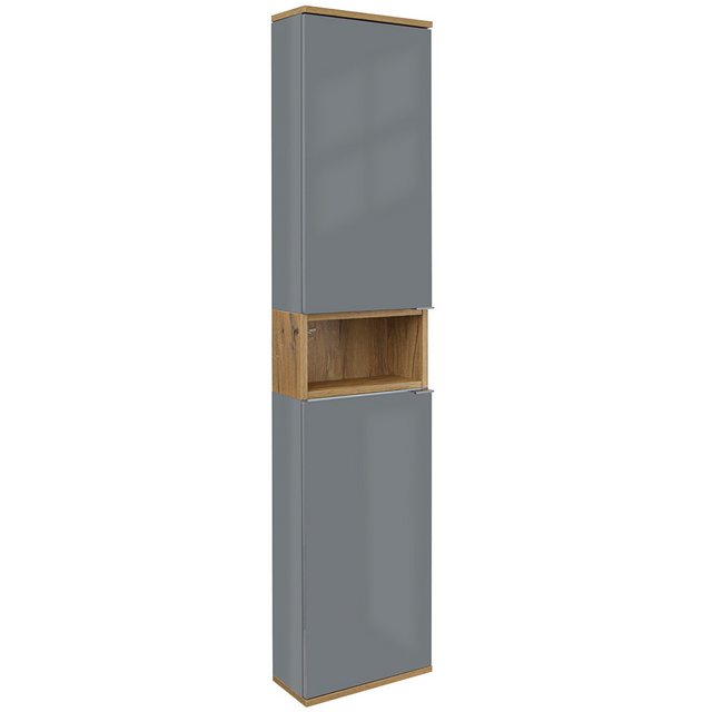 Lomadox Hochschrank NERVI-147 Badezimmerschrank 35 cm Hochglanz grau mit Ei günstig online kaufen