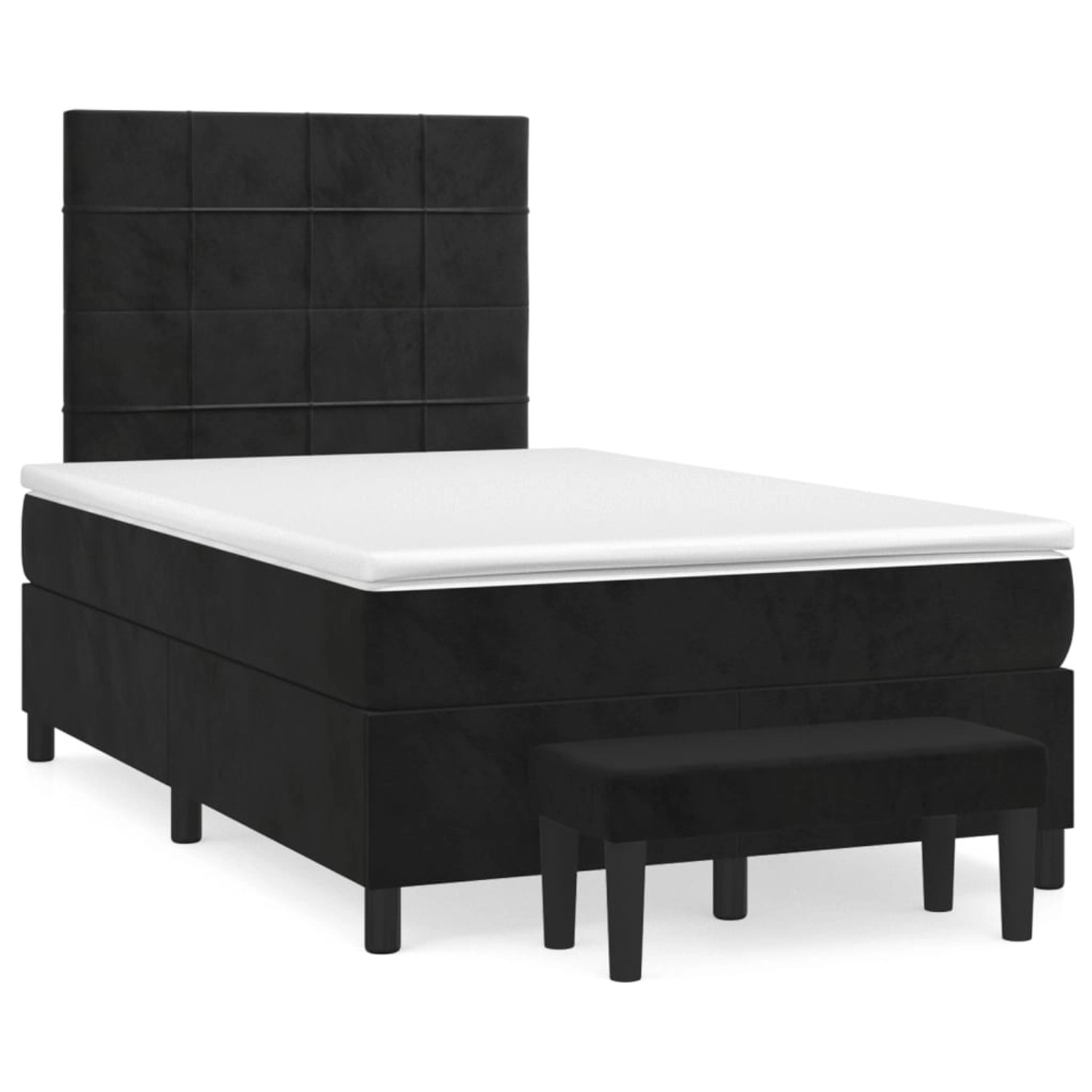 vidaXL Boxspringbett mit Matratze Schwarz 120x200 cm Samt1468742 günstig online kaufen