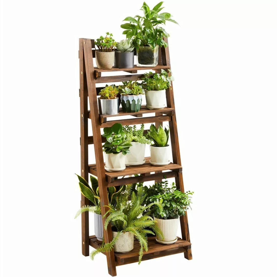Yaheetech Leiterregal, Pflanzenständer Blumentreppe 4-Ebenen Blumenständer günstig online kaufen