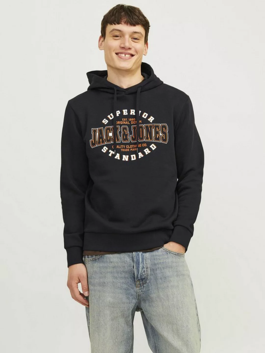 Jack & Jones Kapuzensweatshirt JJELOGO SWEAT HOOD 2 COL 24/25 NOOS mit Logo günstig online kaufen