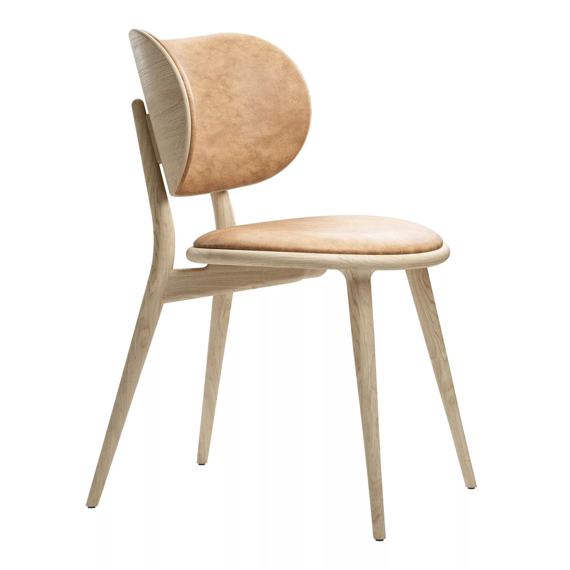 Mater - The Dining Chair - natürlich gegerbt/Sitz Leder/Füße Eiche matt lac günstig online kaufen