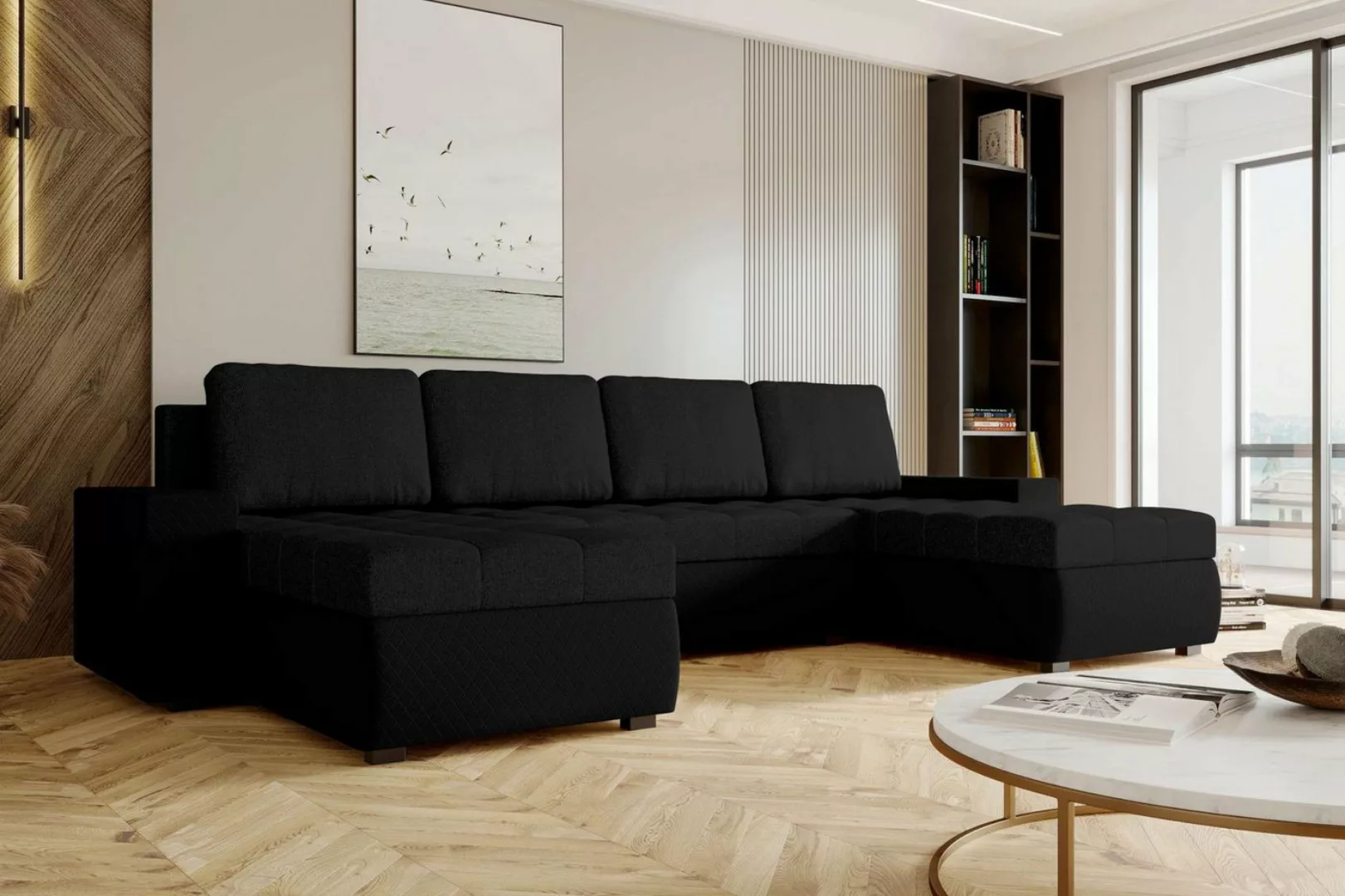Stylefy Wohnlandschaft Amelia, U-Form, Eckcouch, Sofa, Sitzkomfort, mit Bet günstig online kaufen
