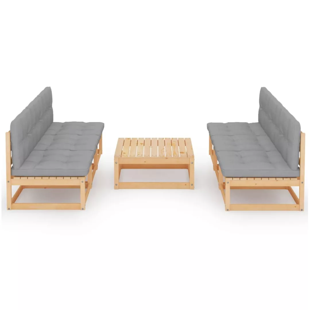 7-tlg. Garten-lounge-set Mit Kissen Kiefer Massivholz günstig online kaufen