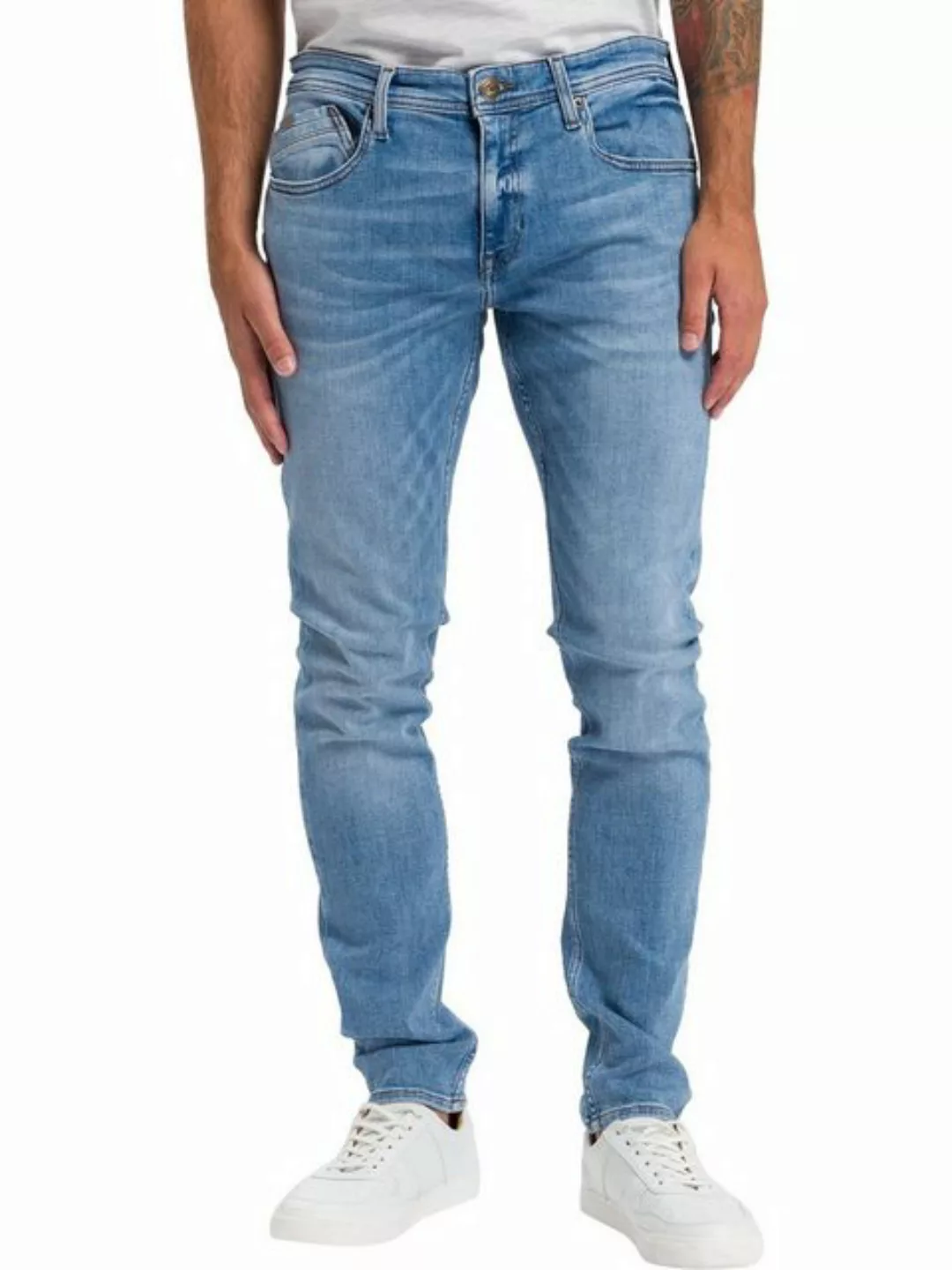 Cross Jeans Herren Jeans Jimi - Slim Tapered Fit - Blau - Light Blue günstig online kaufen