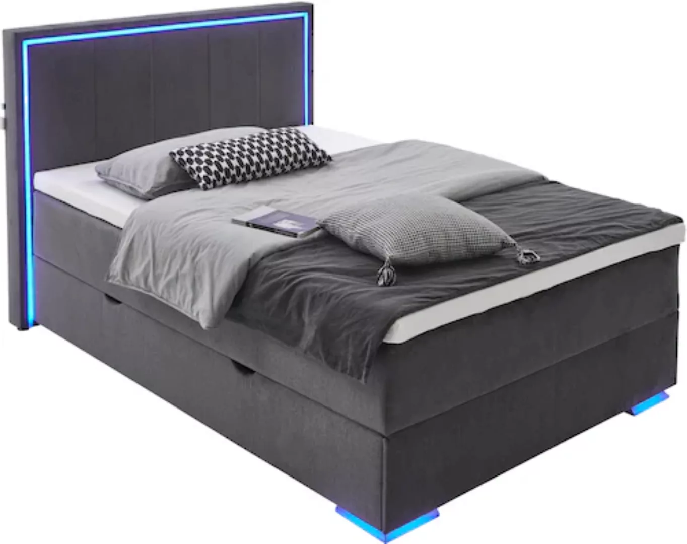 meise.möbel Boxspringbett "Colorado II", inkl. LED-Beleuchtung & Topper günstig online kaufen