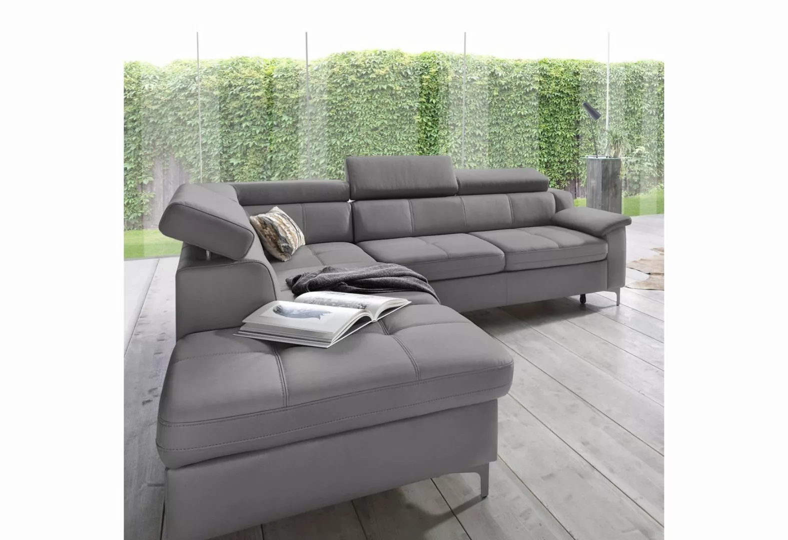 exxpo - sofa fashion Ecksofa "Florenz, L-Form", mit Kopfteilverstellung, wa günstig online kaufen