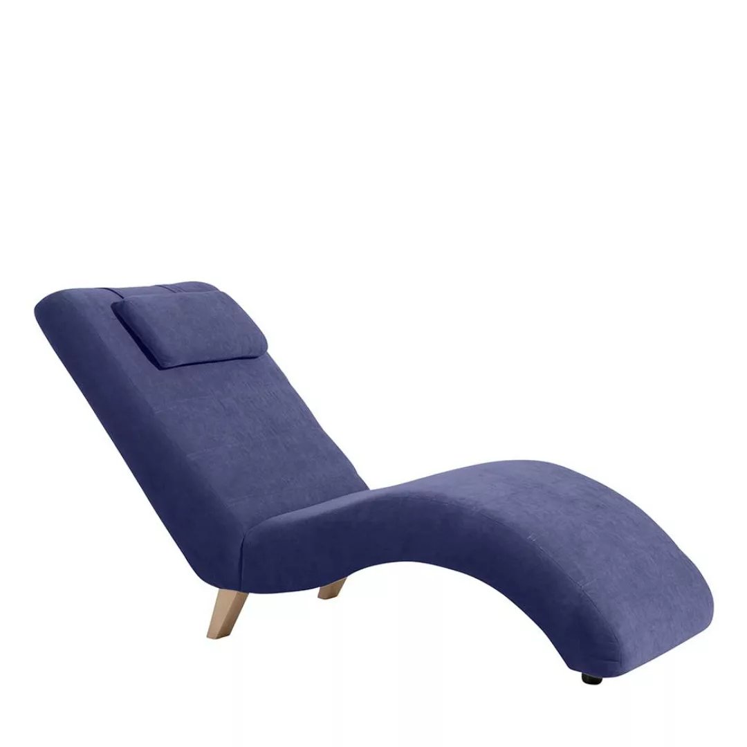 Loungeliege blau modern mit geschwungener Liegefläche 163 cm tief günstig online kaufen