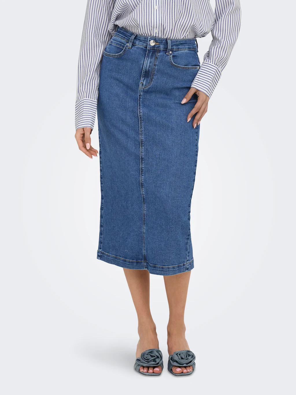 ONLY Jeansrock "ONLWONDER MIDI BACK SLIT SKIRT PIM DNM" günstig online kaufen