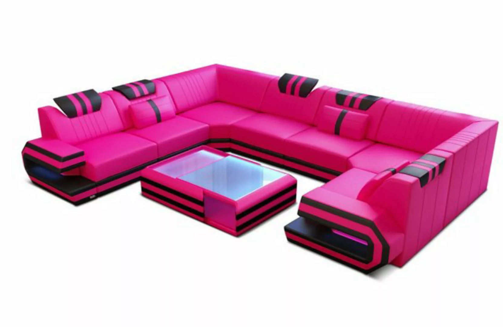 Sofa Dreams Wohnlandschaft Sofa Ledercouch Leder Ragusa U Form Ledersofa, C günstig online kaufen