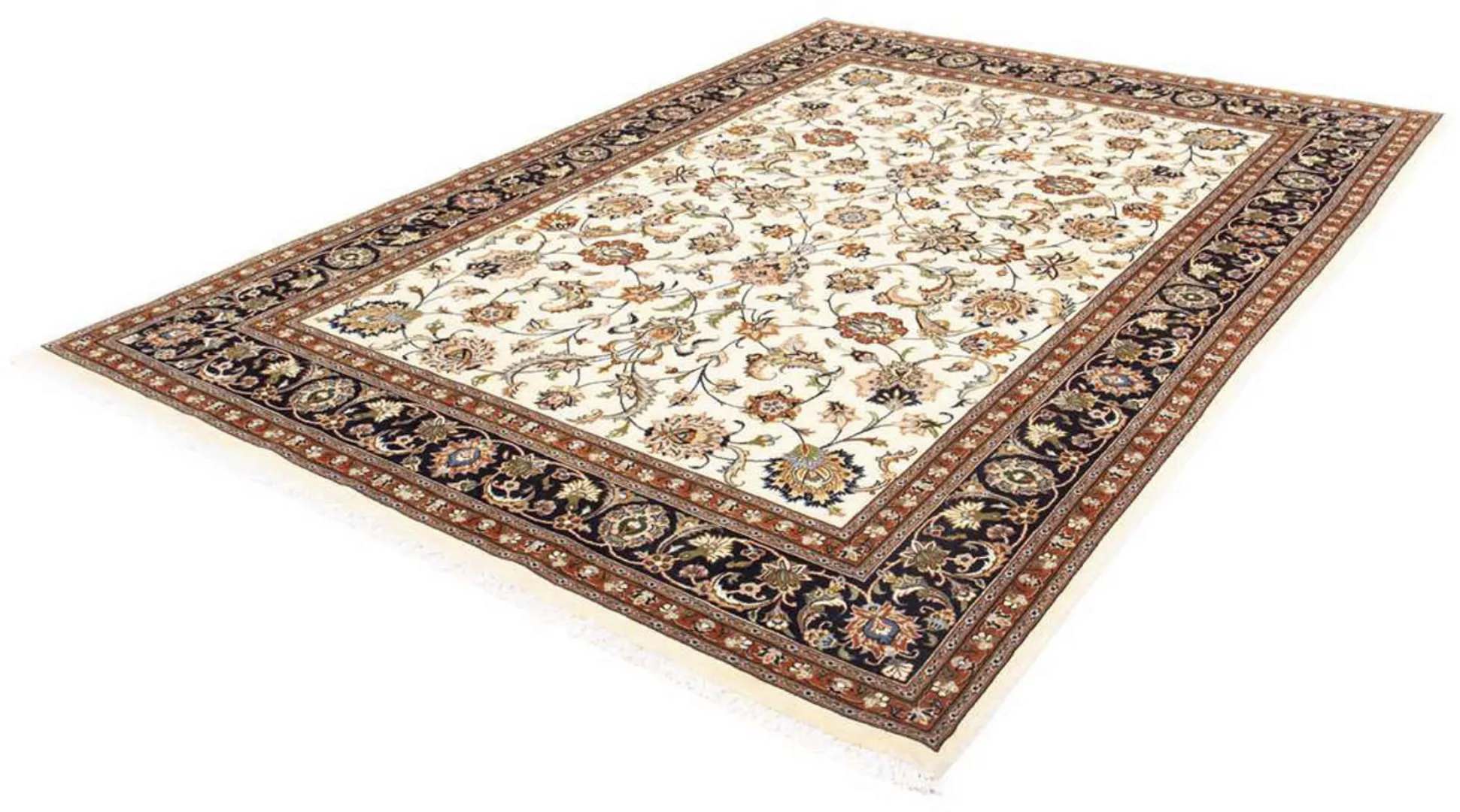 morgenland Wollteppich »Kaschmar Blumenmuster Beige 298 x 195 cm«, rechteck günstig online kaufen