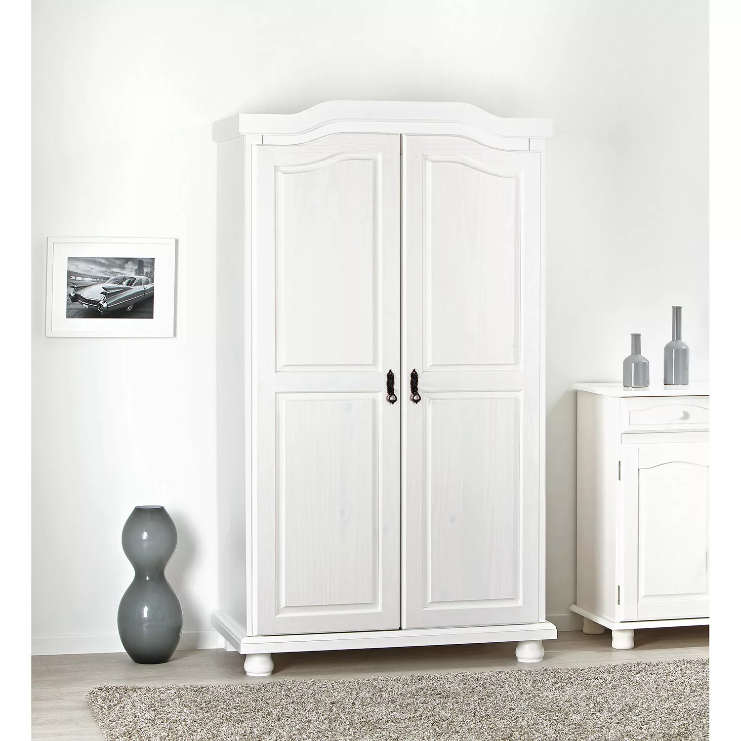 home24 Ridgevalley Kleiderschrank Hedda Weiß 104x180x56 cm (BxHxT) 2-türig günstig online kaufen