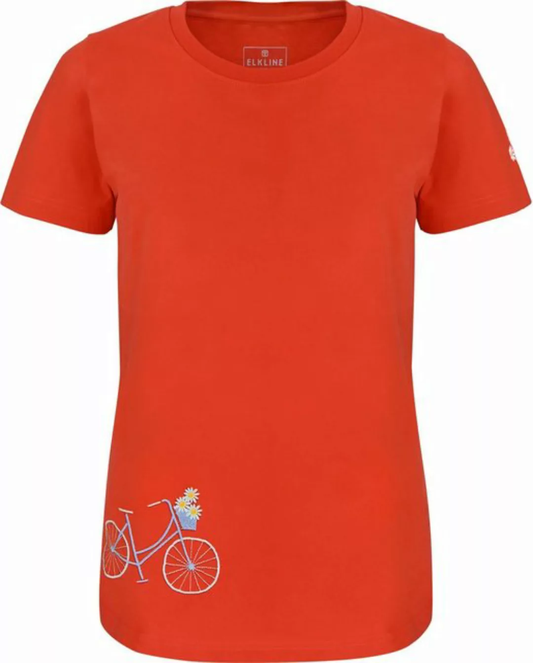 Elkline T-Shirt Flower Bike T-Shirt mit Blumen & Fahrrad Stick günstig online kaufen