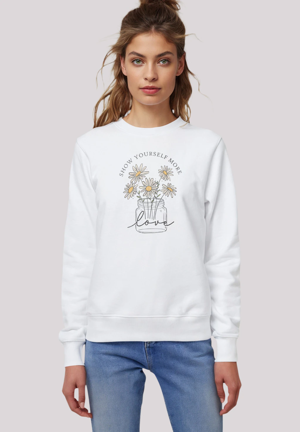 F4NT4STIC Sweatshirt "Flower show yourself more love", Premium Qualität günstig online kaufen