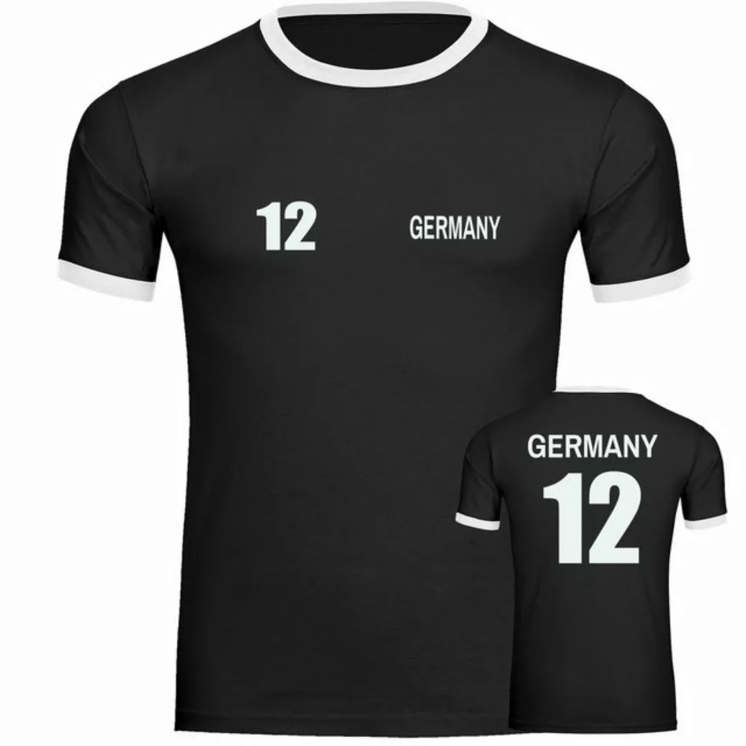 multifanshop T-Shirt Kontrast Germany - Trikot Nummer 12 - Männer günstig online kaufen