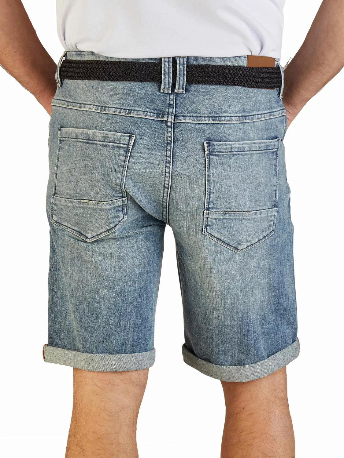 DENIMFY Jeans Shorts Herren mit Gürtel Stretch Kurz Regular Fit DFBo günstig online kaufen