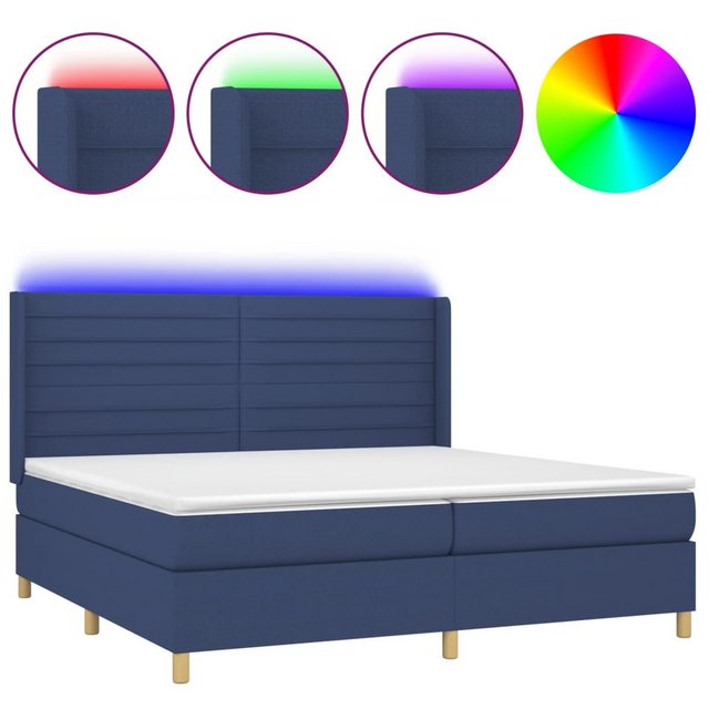 vidaXL Boxspringbett Bett Boxspringbett mit Matratze und LED Stoff (200 x 2 günstig online kaufen